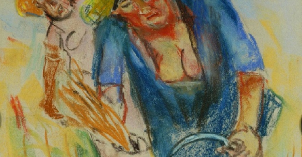 Fausto Pirandello (Roma, 1899-1975) Mietitrice, 1949-1951 pastello a cera su carta cm 28x21,5 Dettaglio Fausto Pirandello (Roma, 1899-1975) Mietitrice, 1949-1951 pastello a cera su carta cm 28x21,5 Dettaglio