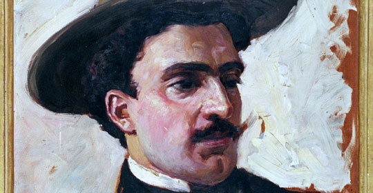 Giovanni Carpanetto, Ritratto di Trilussa, 1915, olio su tavola