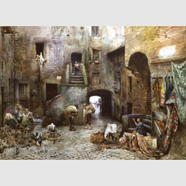 Ettore Roesler Franz, La piazza delle Azimelle nel Ghetto, 1881
