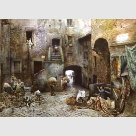 Ettore Roesler Franz, La piazza delle Azimelle nel Ghetto, 1881 Ettore Roesler Franz, La piazza delle Azimelle nel Ghetto, 1881