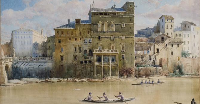 Il palazzo di Bindo Altoviti presso il Ponte S. Angelo - Ettore Roesler Franz, 1882, particolare
