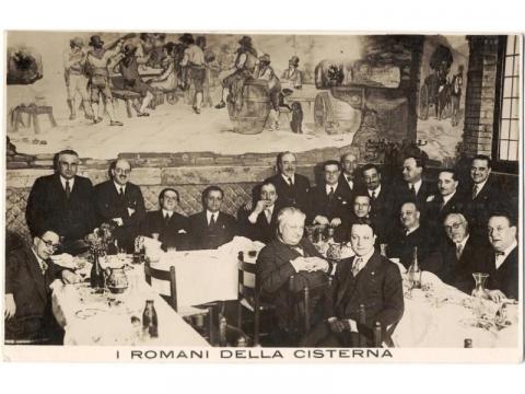 I Romani della Cisterna 1929, cartolina postale Fondo Trilussa Museo di Roma in Trastevere