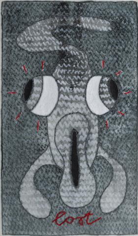 P.A. Orecchioni. Lost-Spaesato, 2023-2025. Tecnica mista su tela. Photo Giorgio Benni