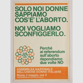 1981. Il 17-18 maggio si svolge la consultazione referendaria pel l'abrogazione della legge 194. L'Udi lavora per la difesa della legge