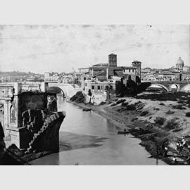 Veduta dell??Isola Tiberina e del Ponte Rotto, 1890 ca., American Academy in Roma Photographic Archive